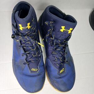 Under Armour Curry 2.5 "Dub Nation" basketball shoe in navy blue and yellow